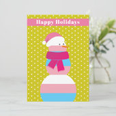 トランスジェンダー 雪だるま クリスマスカード (スタンド正面)