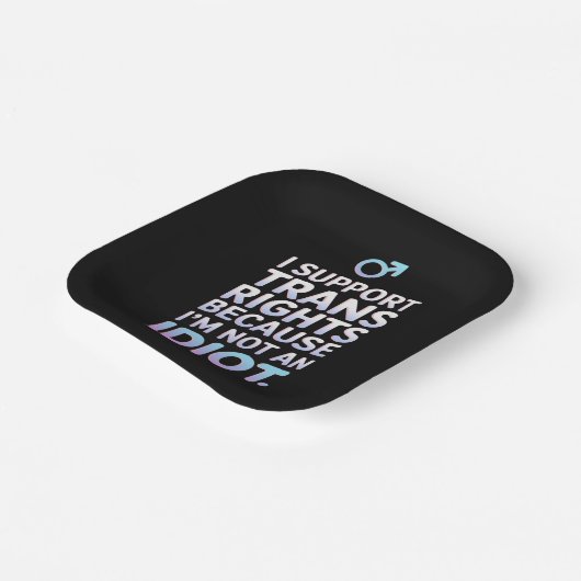 トランスジェンダーAlly Transプライドフラグのサポート ペーパープレート (傾斜あり)