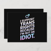 トランスジェンダーAlly Transプライドフラグのサポート ポストカード (正面/裏面)