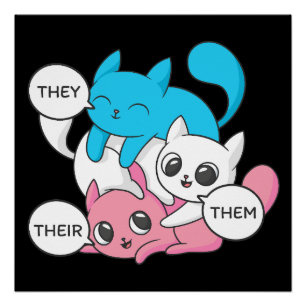 トランスジェンダーII代名詞 They Them Their 猫 ポスター