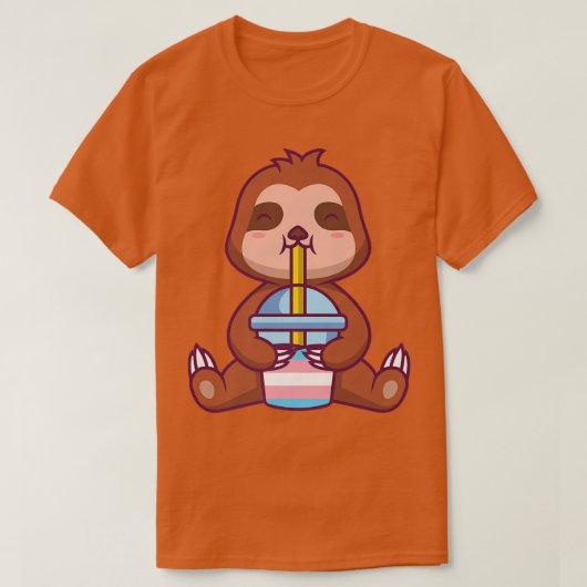 トランスジェンダーsloth bubble teaトランスジェンダーsloth bub tシャツ (デザイン正面)