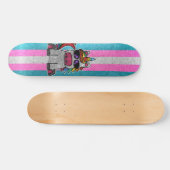 トランスセクシャルプライドフラグLGBTグリッターレインボーユニコーン スケートボード (横)