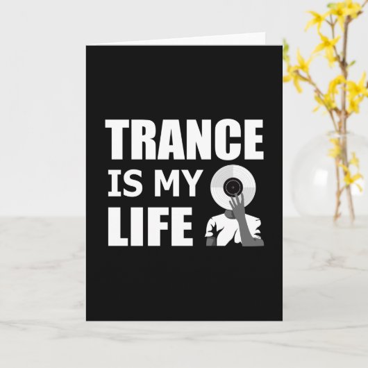 トランステクノミュージックレイブDJハウスダンスギフトアイディア カード (黄色い花)