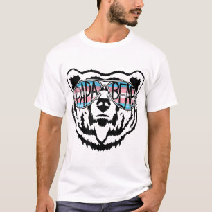トランスパパベアー誇りを持ったパパアリートランスジェンダーレインボー Tシャツ
