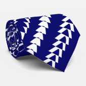 トランスパーティー-深いネイビー&ホワイト ネクタイ (ロール)