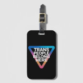 トランスピープルズオンブズプライドゲイ権利リスペクトトランス ラゲッジタグ (正面縦)