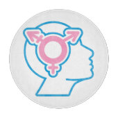 トランスプライドシンボルガラス切断板 カッティングボード (正面)