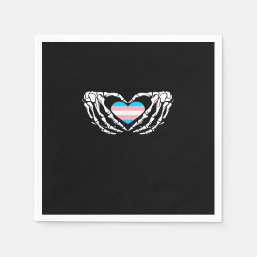 トランスプライドスケルトンハロウィントランスジェンダーゴシックHe スタンダードカクテルナプキン (正面)