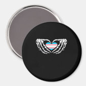 トランスプライドスケルトンハロウィントランスジェンダーゴシックHe マグネット (正面/裏面)