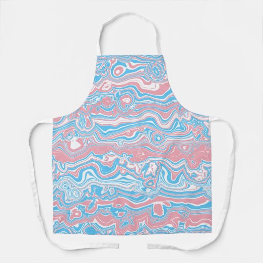 トランスプライドトリップ(幻覚体験)のようなフラッグBoho Groovy波状ストライプ エプロン (正面)