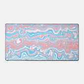 トランスプライドトリップ(幻覚体験)のようなフラッグBoho Groovy波状ストライプ デスクマット (正面)