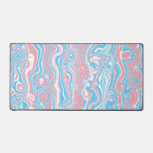 トランスプライドトリップ（幻覚体験）のようなフラッグBoho Groovy波状ストライプ デスクマット (正面)