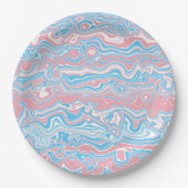 トランスプライドトリップ（幻覚体験）のようなフラッグBoho Groovy波状ストライプ ペーパープレート (正面)