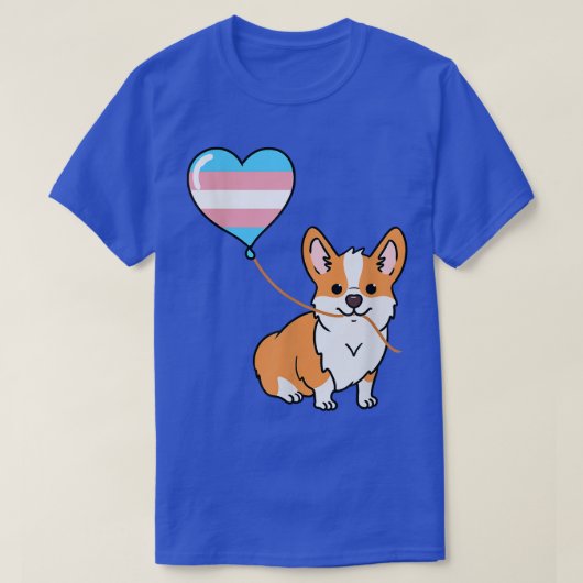 トランスプライドバルーン付きコルギ Tシャツ (デザイン正面)