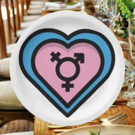 トランスプライドパーティーのハートプレート ペーパープレート