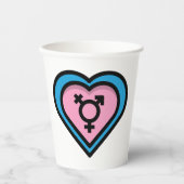 トランスプライドパーティーカップハート 紙コップ (正面)