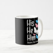 トランスプライドフラッグ代名詞トランスジェンダー誇りを持ったス コーヒーマグカップ (正面右)