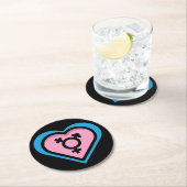 トランスプライド紙コースターのハート ラウンドペーパーコースター (インサイチュ)