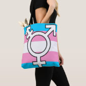 トランスプライド LGBTQ トートバッグ (クローズアップ)