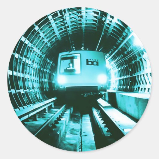 トランスベイ・トンネル内のレトロBART ラウンドシール (正面)