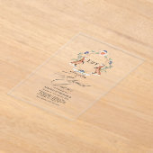 トランスペアレントお洒落ウッドランドリハーサルディナー アクリル招待状 (レイダウン)