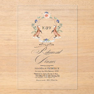 トランスペアレントお洒落ウッドランドリハーサルディナー アクリル招待状