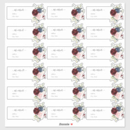 トランスペアレントゲストアドレスブルゴーニュ海軍 シール