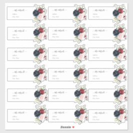 トランスペアレントゲストアドレス赤面ブルガンディーネイビー シール