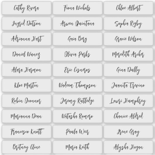 トランスペアレントモダンなスクリプトゲスト名のステッカー シール (正面)