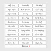 トランスペアレントモダンなスクリプトゲスト名のステッカー シール (シート)