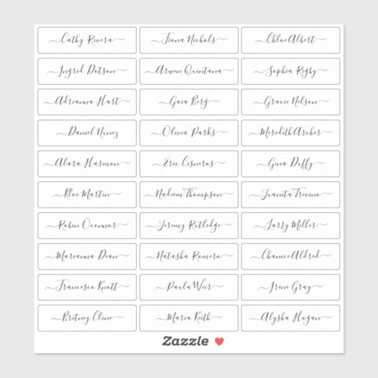 トランスペクシンプルトモダン・スクリプトのゲスト名 シール (シート)