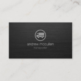 トランスポータートラックのアイコン濃いブラシ仕上げメタル 名刺