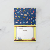 トランスポーテーション ブルー。誕生日カード サンキューカード (内部)