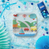 トランスポートシーン ペーパープレート (パーティー)