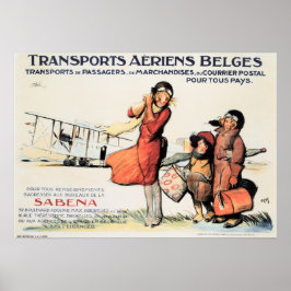 トランスポートAeriens Belges SABENA Old Travel Poster ポスター