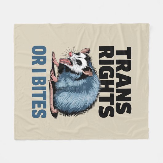 トランスライツまたはアイビテスゲイおもしろいLgbtqプライド フリースブランケット (正面(横))