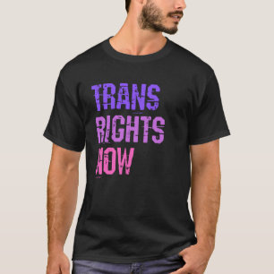トランスライツ今の人権LGBTQトランスジェンダーFl Tシャツ