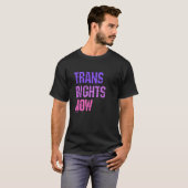 トランスライツ今の人権LGBTQトランスジェンダーFl Tシャツ (正面フル)
