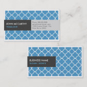 トランスレーター – 青モダンクローバー 名刺 (正面/裏面)