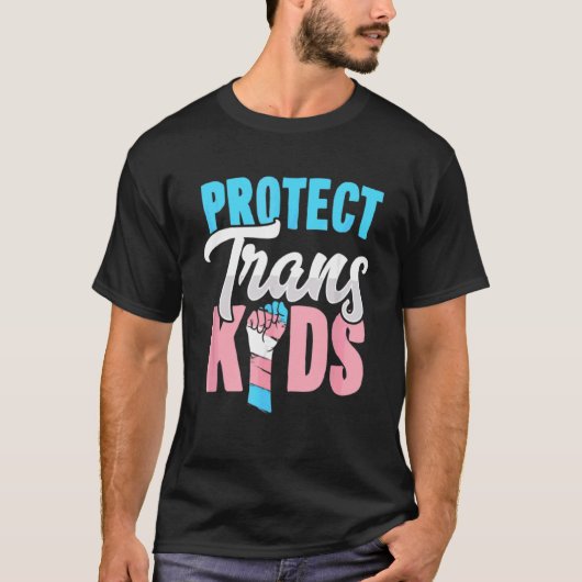 トランス保護キッズLGBTプライド認識度月 Tシャツ (正面)