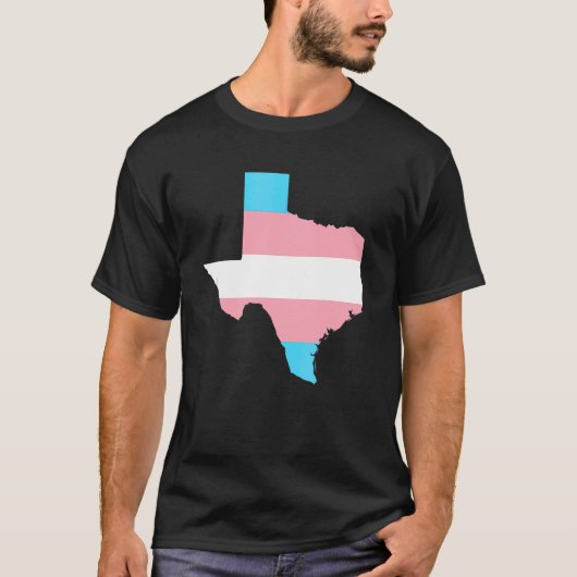 トランス国旗テキサス州LGBTプライドサポート Tシャツ (正面)