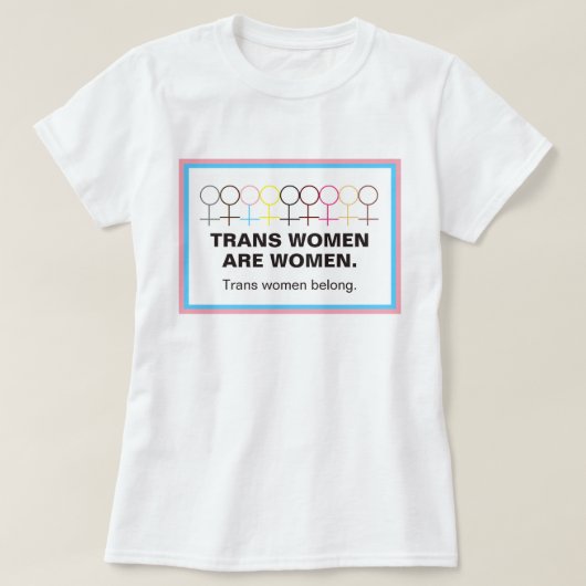 トランス女性は女性である女性のシンボルスティック図 Tシャツ (デザイン正面)