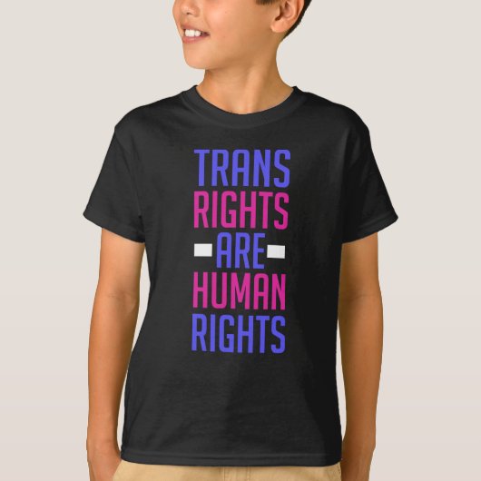 トランス権は人権である – トランスジェンダー Tシャツ (正面)