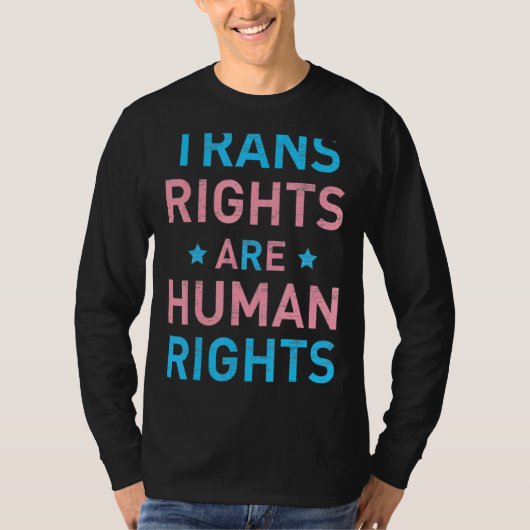 トランス権は人権トランスジェンダーLgbtq Pr Tシャツ (正面)
