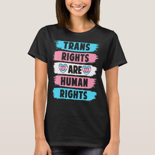 トランス権は人権トランスジェンダーLgbtq Pr Tシャツ (正面)