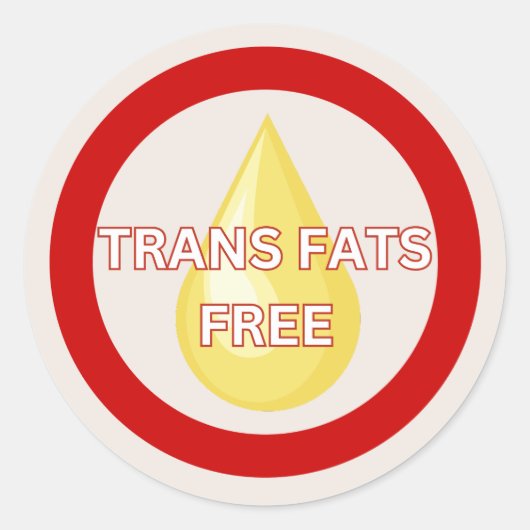 トランス無脂肪の食物アレルギー警告クラシック ラウンドシール (正面)