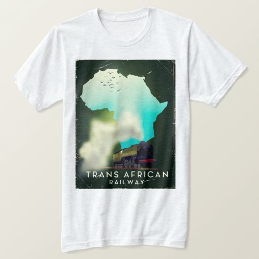 トランス・アフリカ鉄道の旅ポスター Tシャツ (デザイン正面)