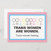 トランス·ウーマンは女性の女性シンボル·スティックフィギュア ポストカード (正面/裏面)