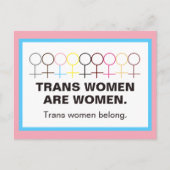 トランス·ウーマンは女性の女性シンボル·スティックフィギュア ポストカード (正面)