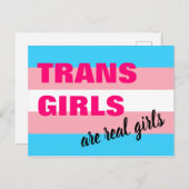 トランス·ガールズ·ア·ガールズ·ト実在ランスジェンダー·フラグ ポストカード (正面/裏面)